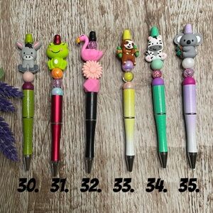 Handcrafted Donkey Sloth Pens Beaded Unique Artisan Gifts Office Accessories